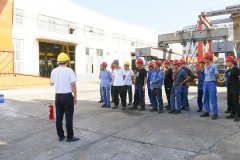 生產(chǎn)安全第一，靖起起重機(jī)廠家進(jìn)行消防講解與演習(xí)！